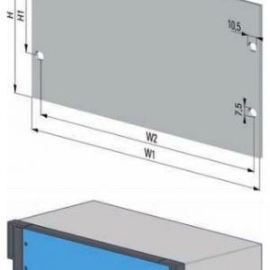 Blank panel  1/2 19" / 2U EMC